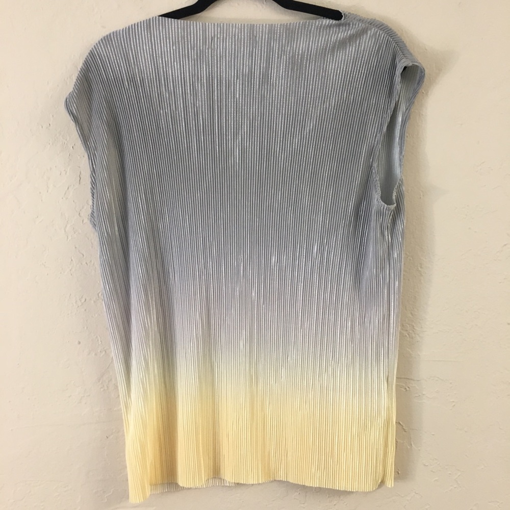 Mango Ombre Sleeveless Stretch Ribbed Blouse Medium - Picture 5 of 8